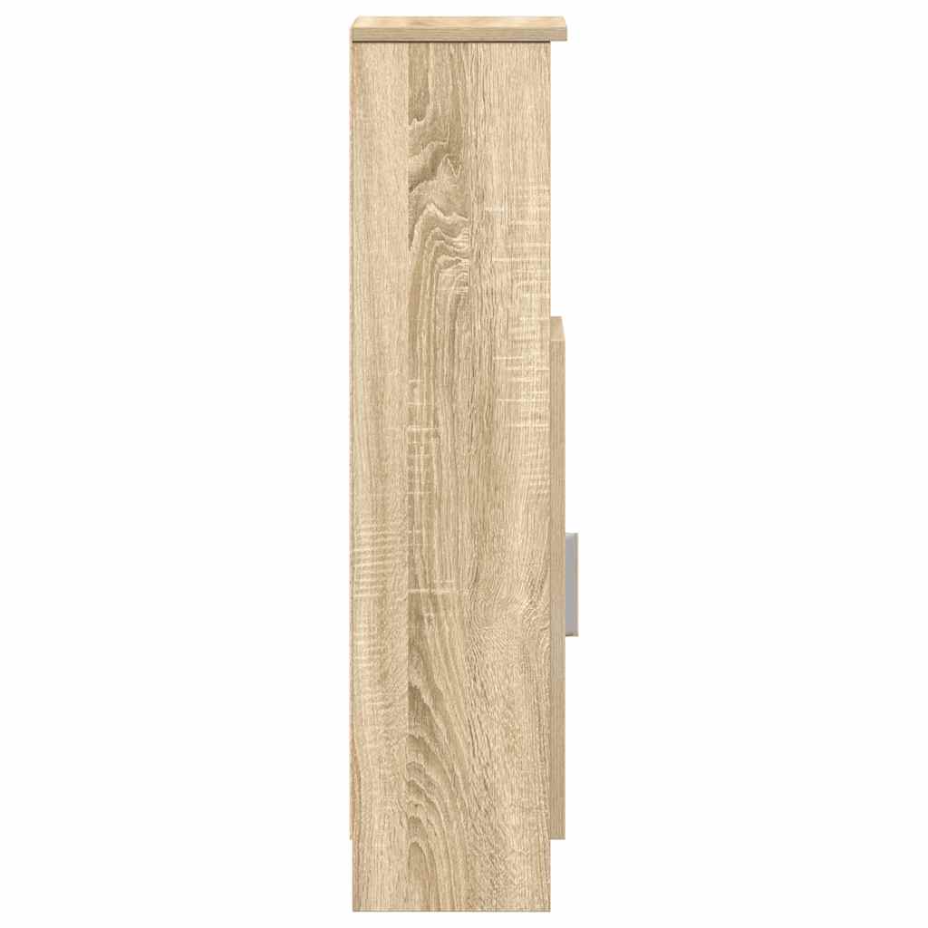 badeværelsesskab med rulleholder 20,5x22x90 cm sonoma-eg