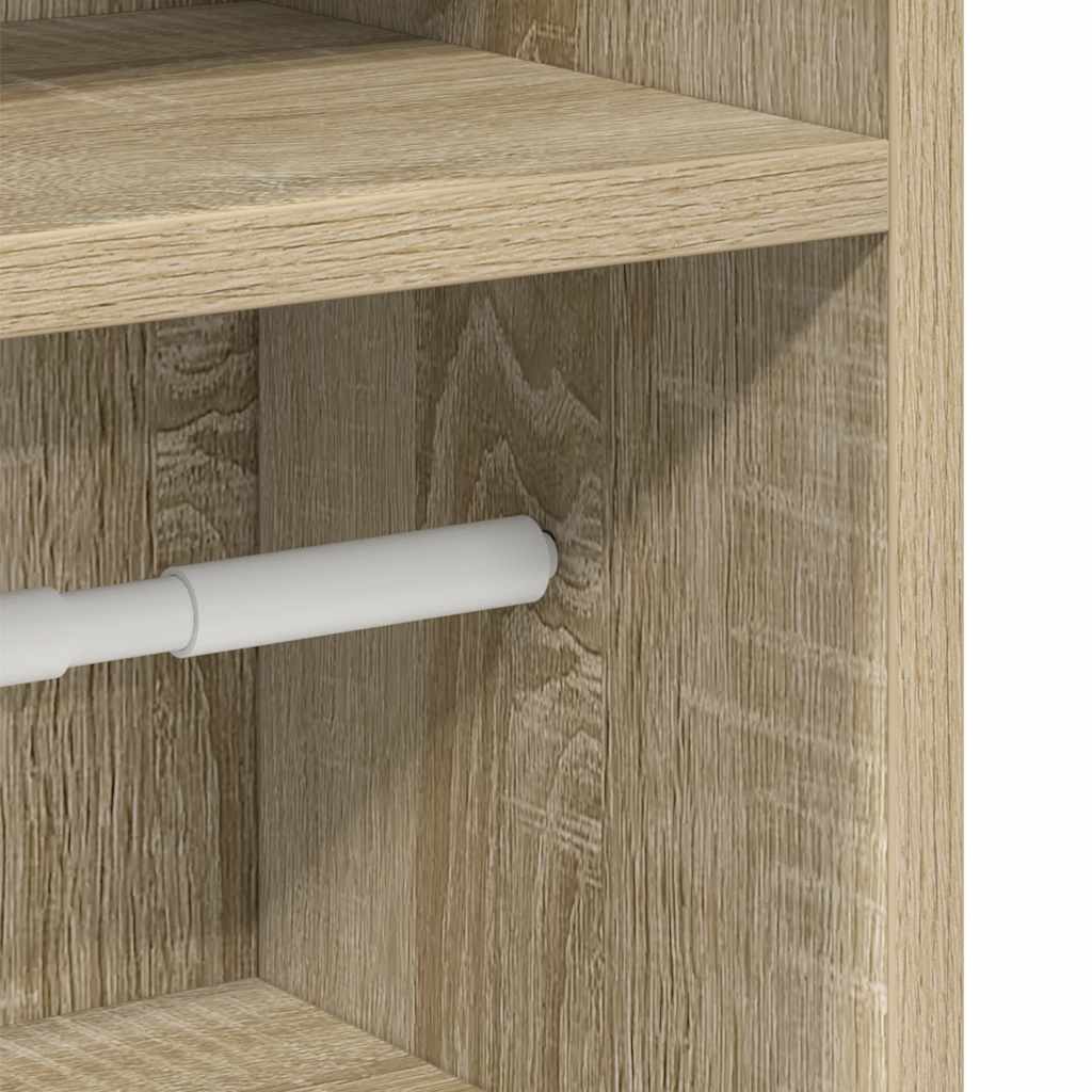 badeværelsesskab med rulleholder 20,5x22x90 cm sonoma-eg