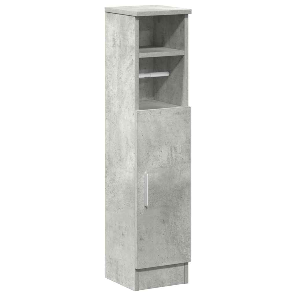 badeværelsesskab med rulleholder 20,5x22x90 cm betongrå