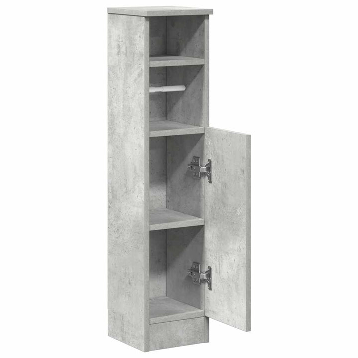 badeværelsesskab med rulleholder 20,5x22x90 cm betongrå
