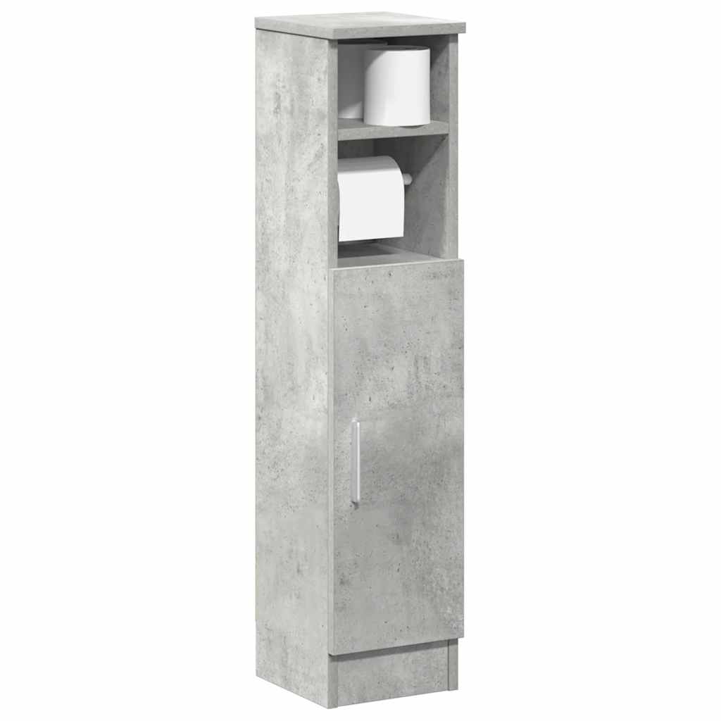 badeværelsesskab med rulleholder 20,5x22x90 cm betongrå