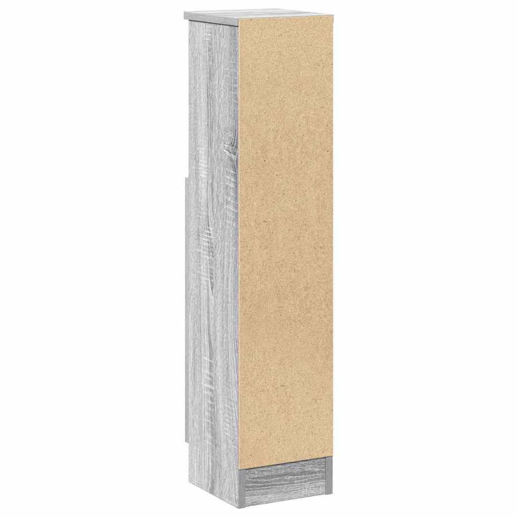 badeværelsesskab med rulleholder 20,5x22x90 cm grå sonoma-eg