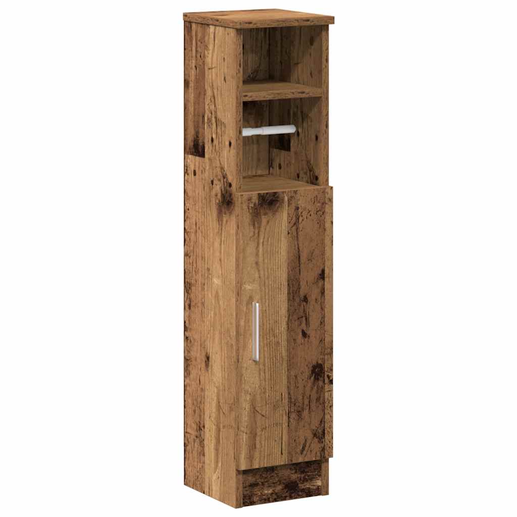 badeværelsesskab med rulleholder 20,5x22x90 cm antikt træ