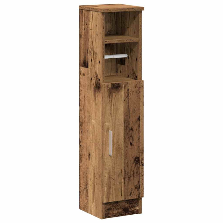 badeværelsesskab med rulleholder 20,5x22x90 cm antikt træ