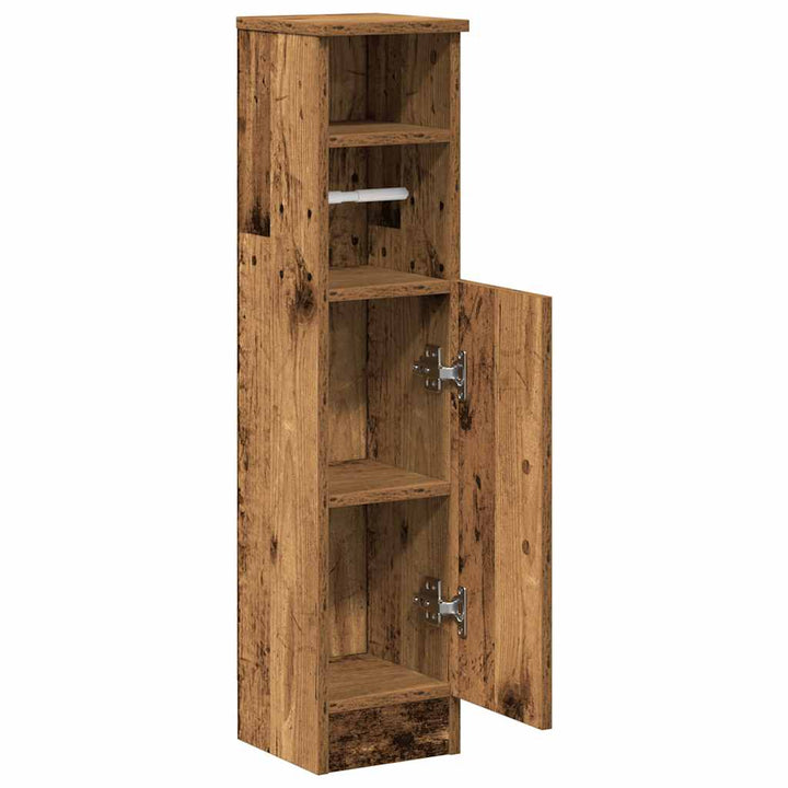 badeværelsesskab med rulleholder 20,5x22x90 cm antikt træ
