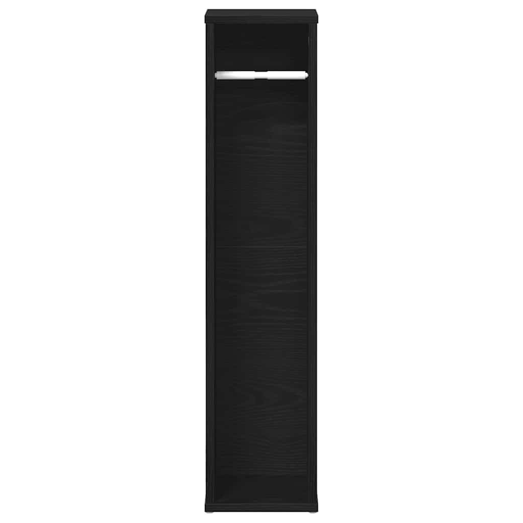 badeværelsesskab med rulleholder 20,5x20x90 cm sort