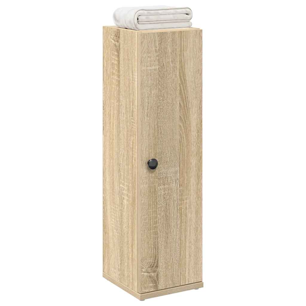 badeværelsesskab med rulleholder 20,5x22x72 cm sonoma-eg
