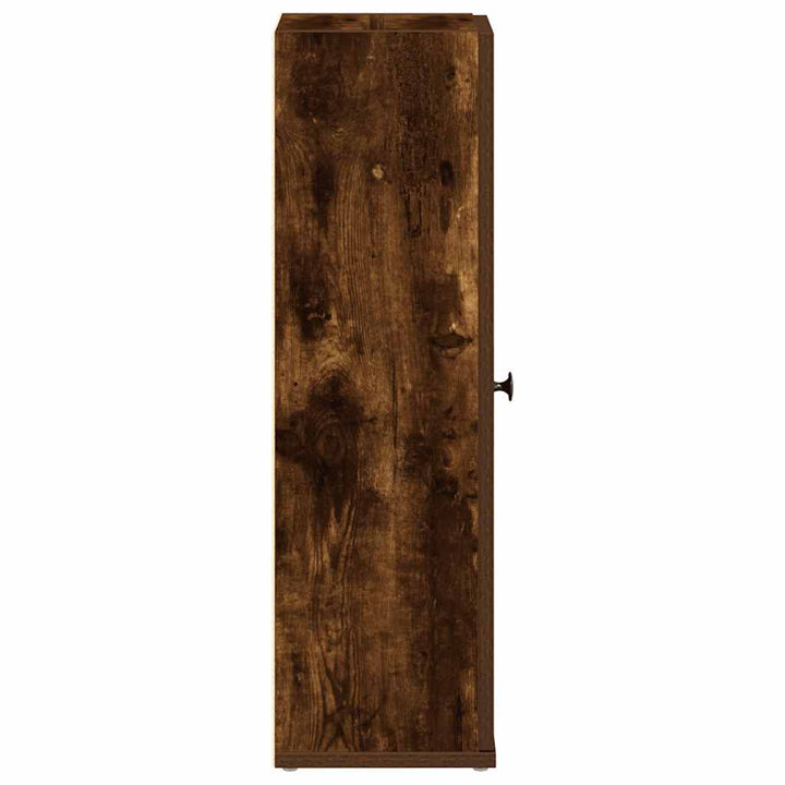 badeværelsesskab med rulleholder 20,5x22x72 cm røget egetræ