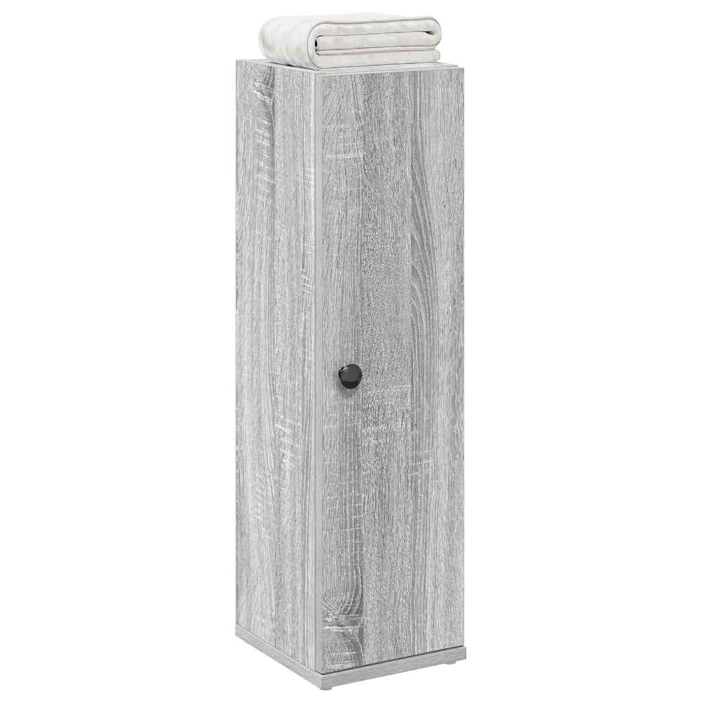 badeværelsesskab med rulleholder 20,5x22x72 cm grå sonoma-eg