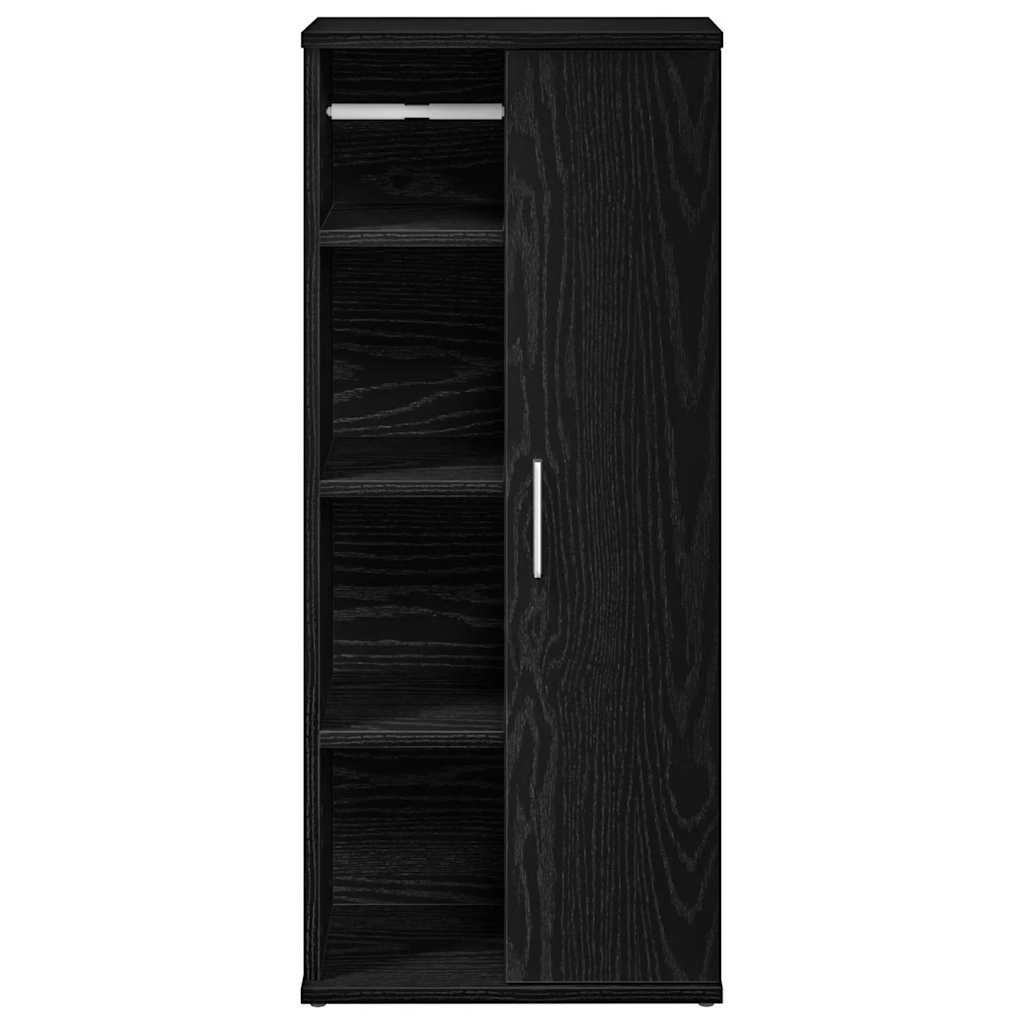 badeværelsesskab med rulleholder 39x22x90 cm sort