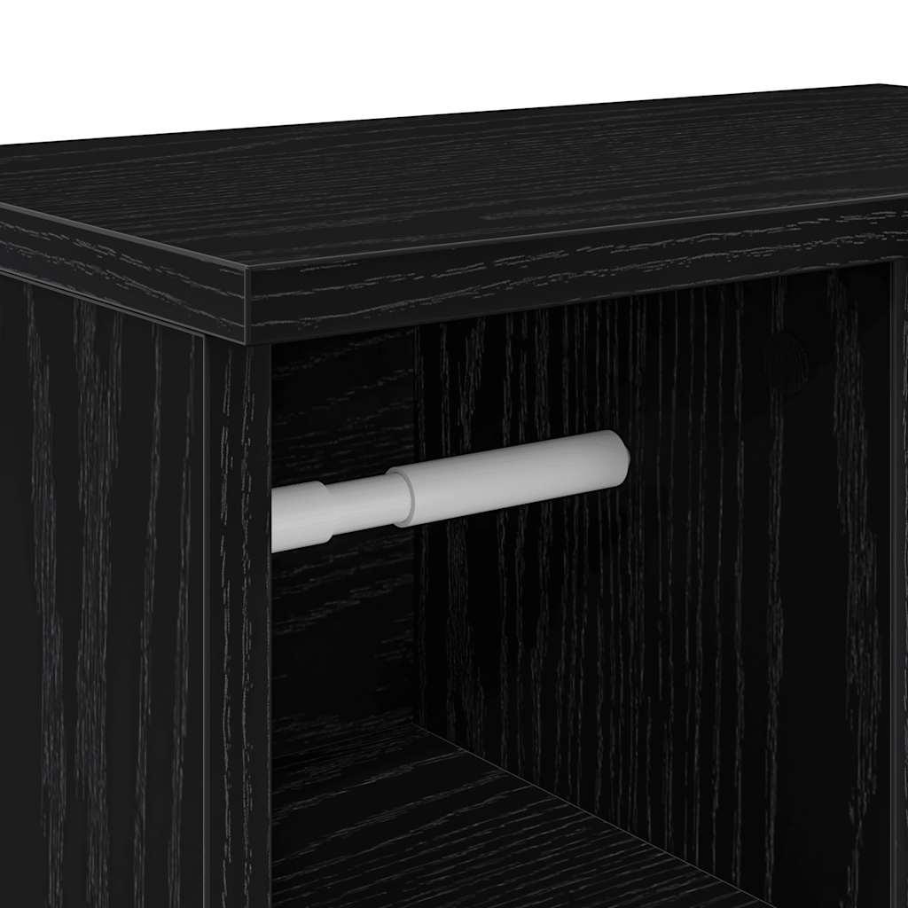 badeværelsesskab med rulleholder 39x22x90 cm sort
