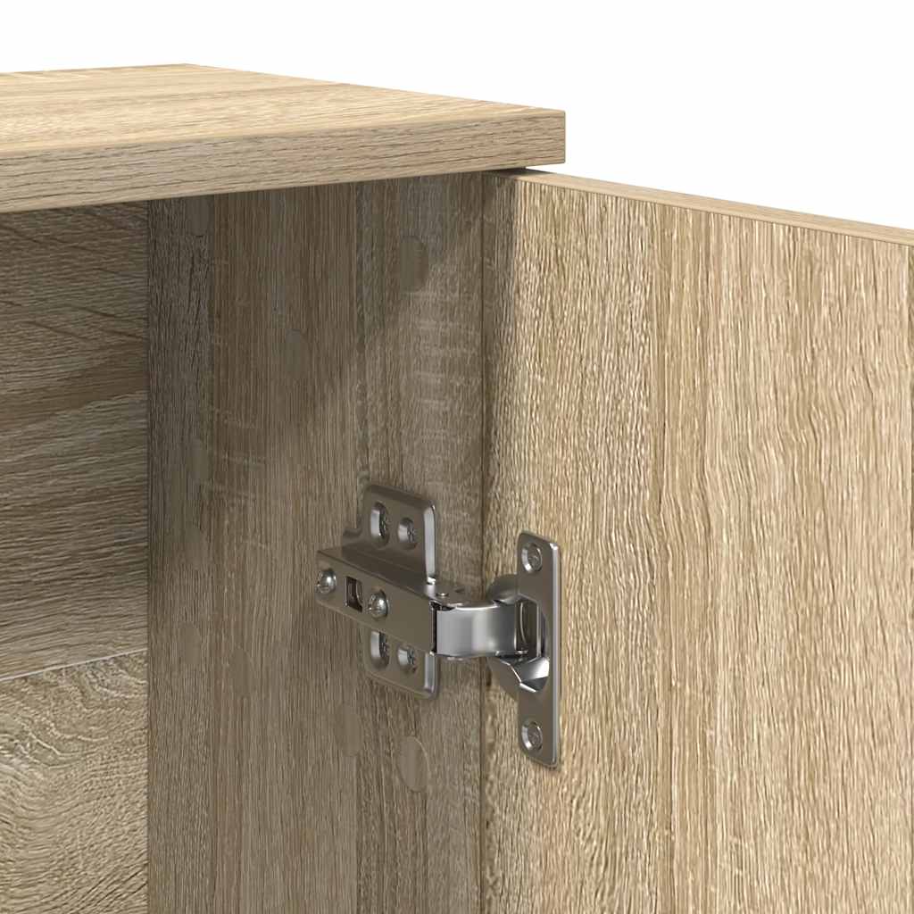 badeværelsesskab med rulleholder 39x22x90 cm sonoma-eg