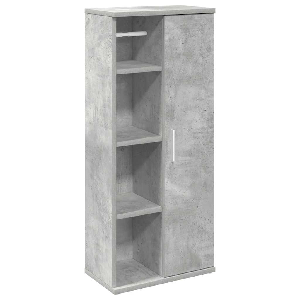 badeværelsesskab med rulleholder 39x22x90 cm betongrå