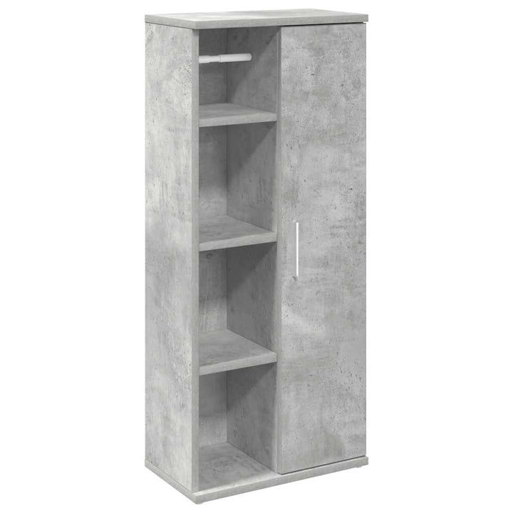 badeværelsesskab med rulleholder 39x22x90 cm betongrå