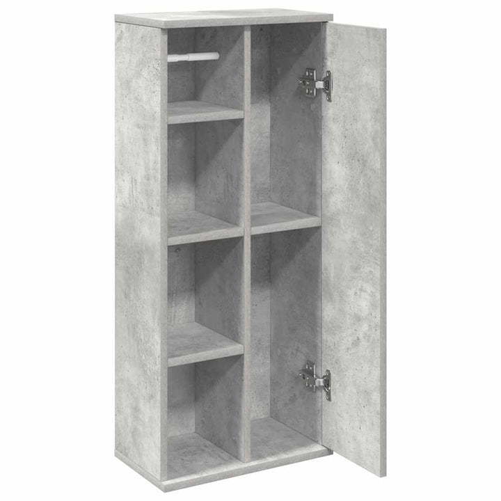 badeværelsesskab med rulleholder 39x22x90 cm betongrå