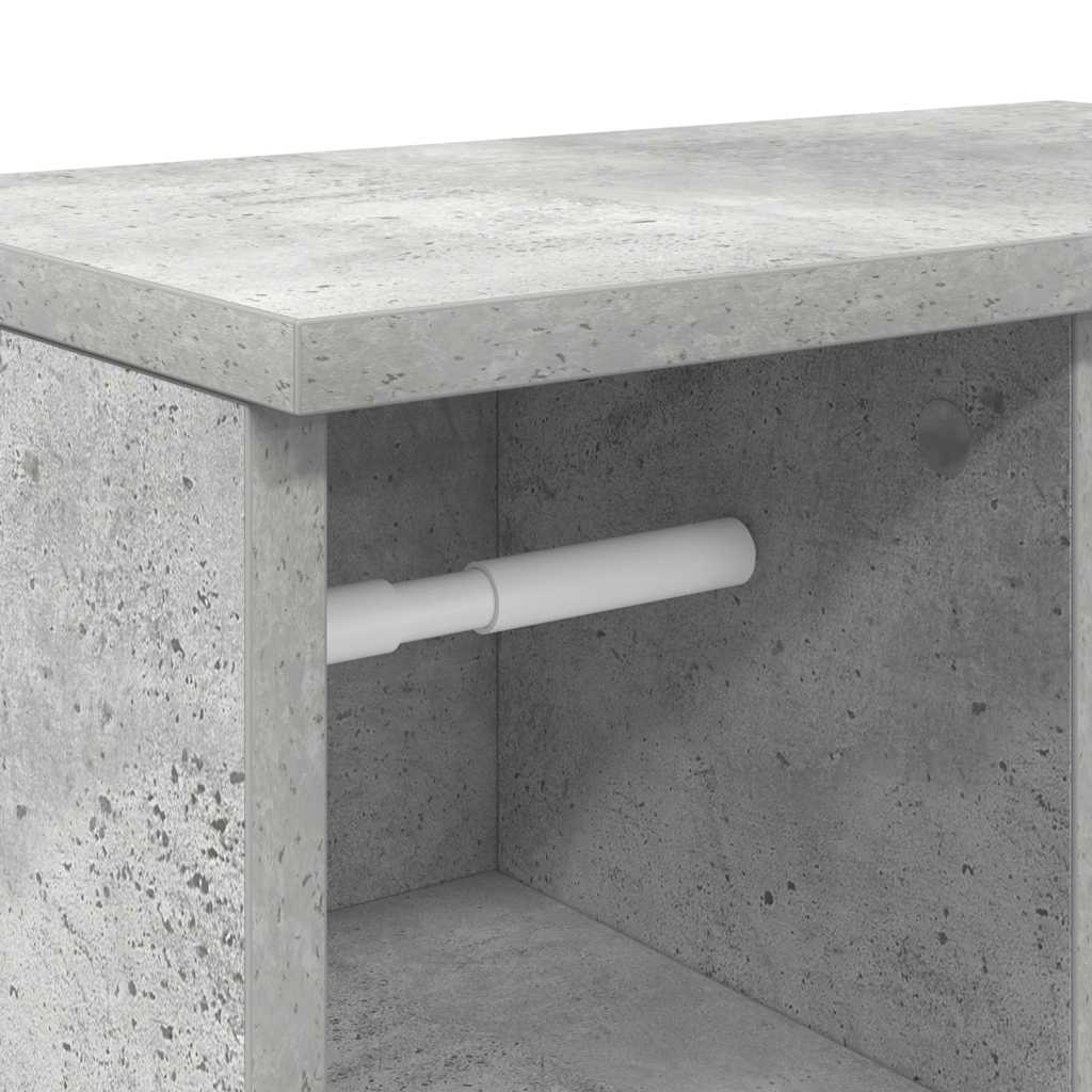 badeværelsesskab med rulleholder 39x22x90 cm betongrå