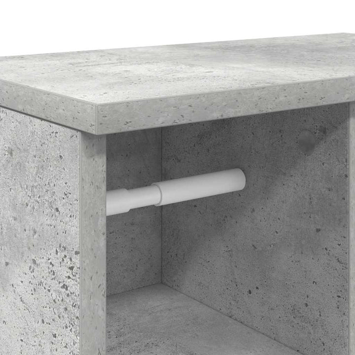 badeværelsesskab med rulleholder 39x22x90 cm betongrå