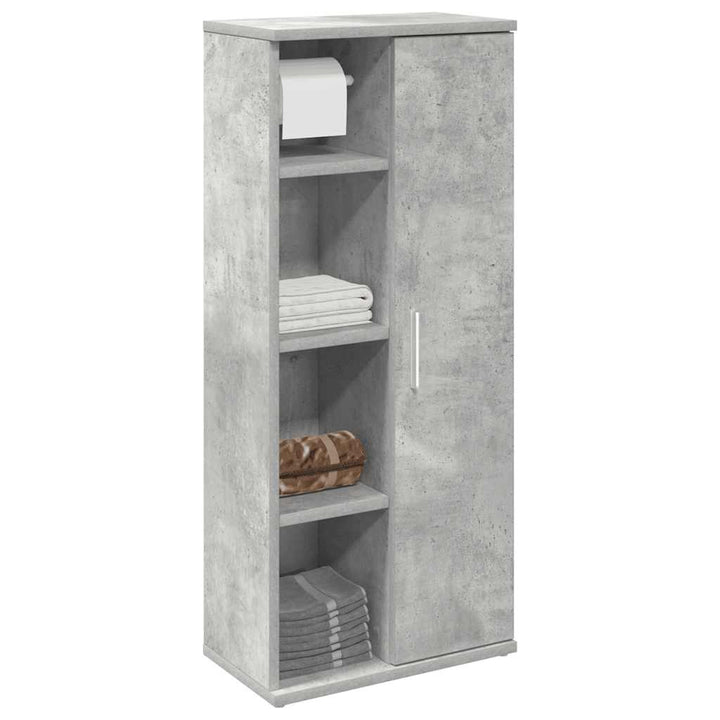 badeværelsesskab med rulleholder 39x22x90 cm betongrå