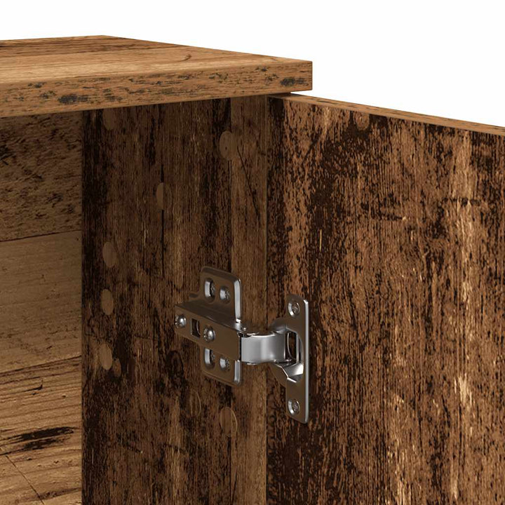 badeværelsesskab med rulleholder 39x22x90 cm antikt træ