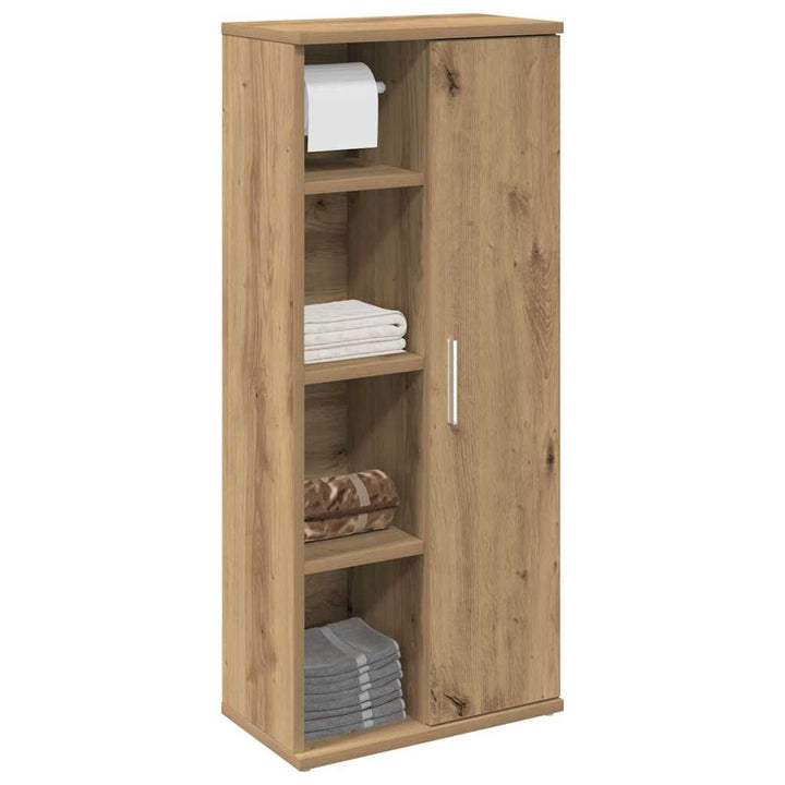 badeværelsesskab med rulleholder 39x22x90 cm kunsteg
