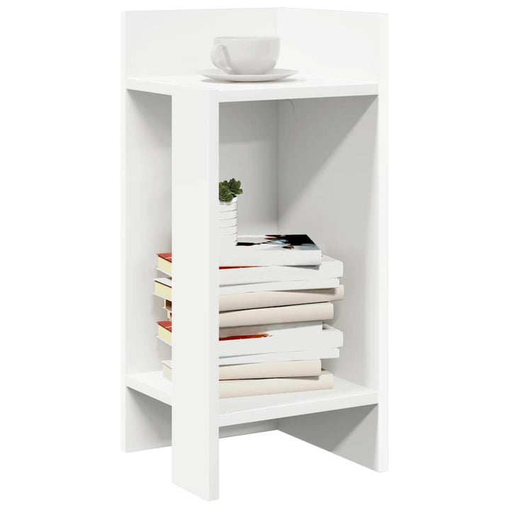 sidebord med hylde Hvid 25,5x27x60 cm