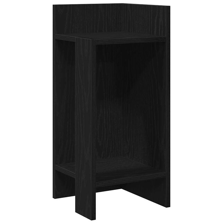 Sideborde 2 stk med reol sort 25,5x27x60 cm