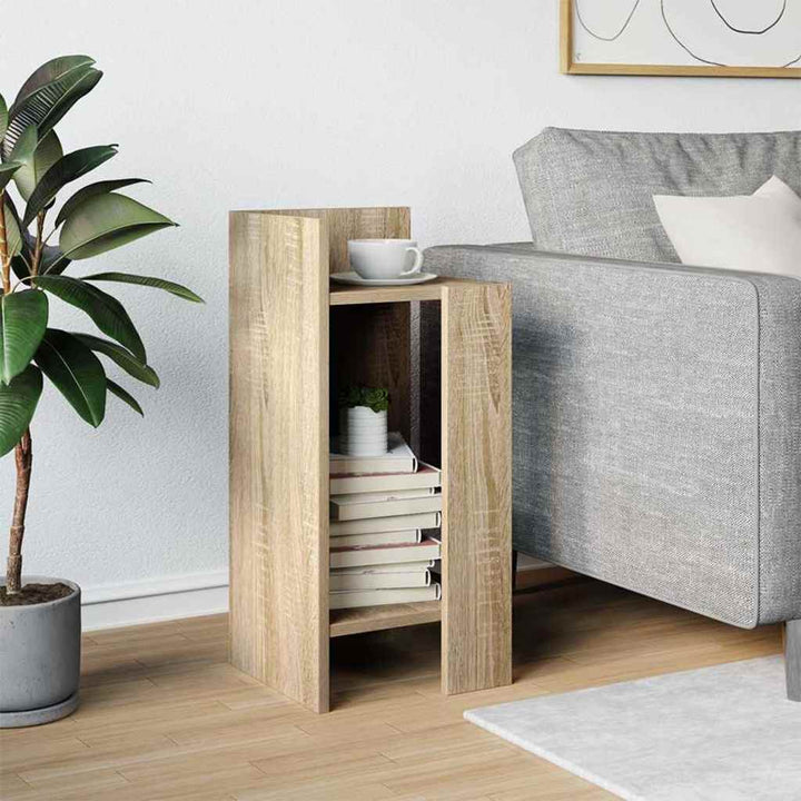 sidebord med hylde sonoma eg 25,5x27x60 cm