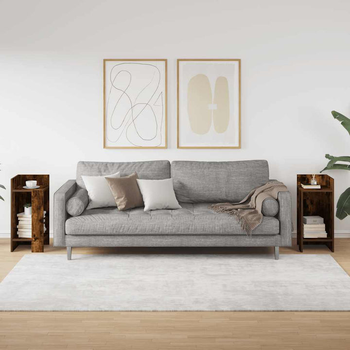 Sideborde 2 stk med reol røget eg 25,5x27x60 cm