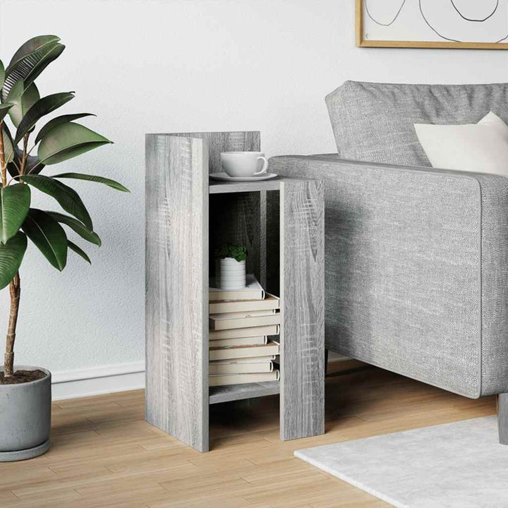 sidebord med hylde sonoma grå 25,5x27x60 cm