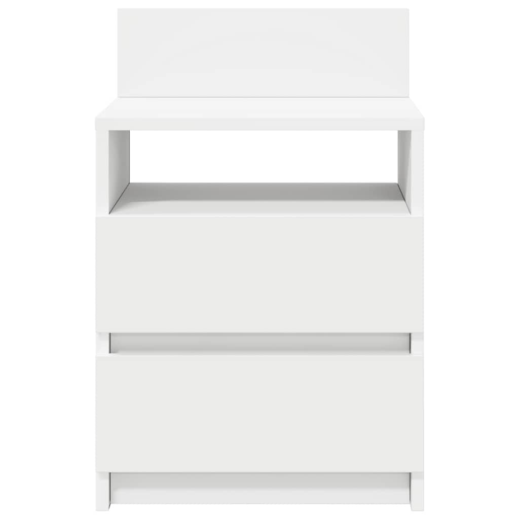 sengeborde 2 stk. med 2 skuffer 40x33x60 cm hvid