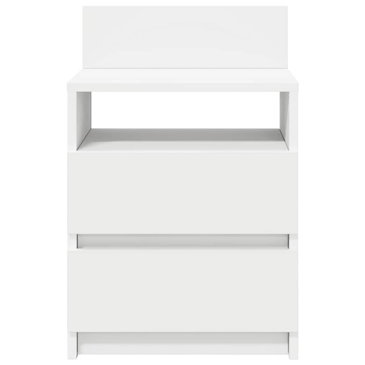 sengeborde 2 stk. med 2 skuffer 40x33x60 cm hvid