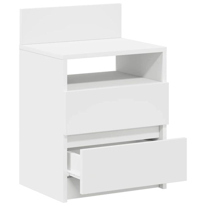 sengeborde 2 stk. med 2 skuffer 40x33x60 cm hvid