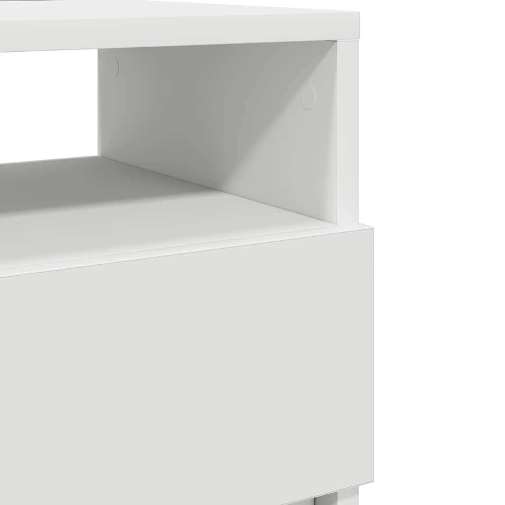 sengeborde 2 stk. med 2 skuffer 40x33x60 cm hvid