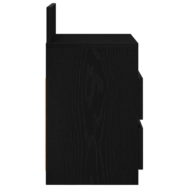 sengebord med 2 skuffer 40x33x60 cm sort