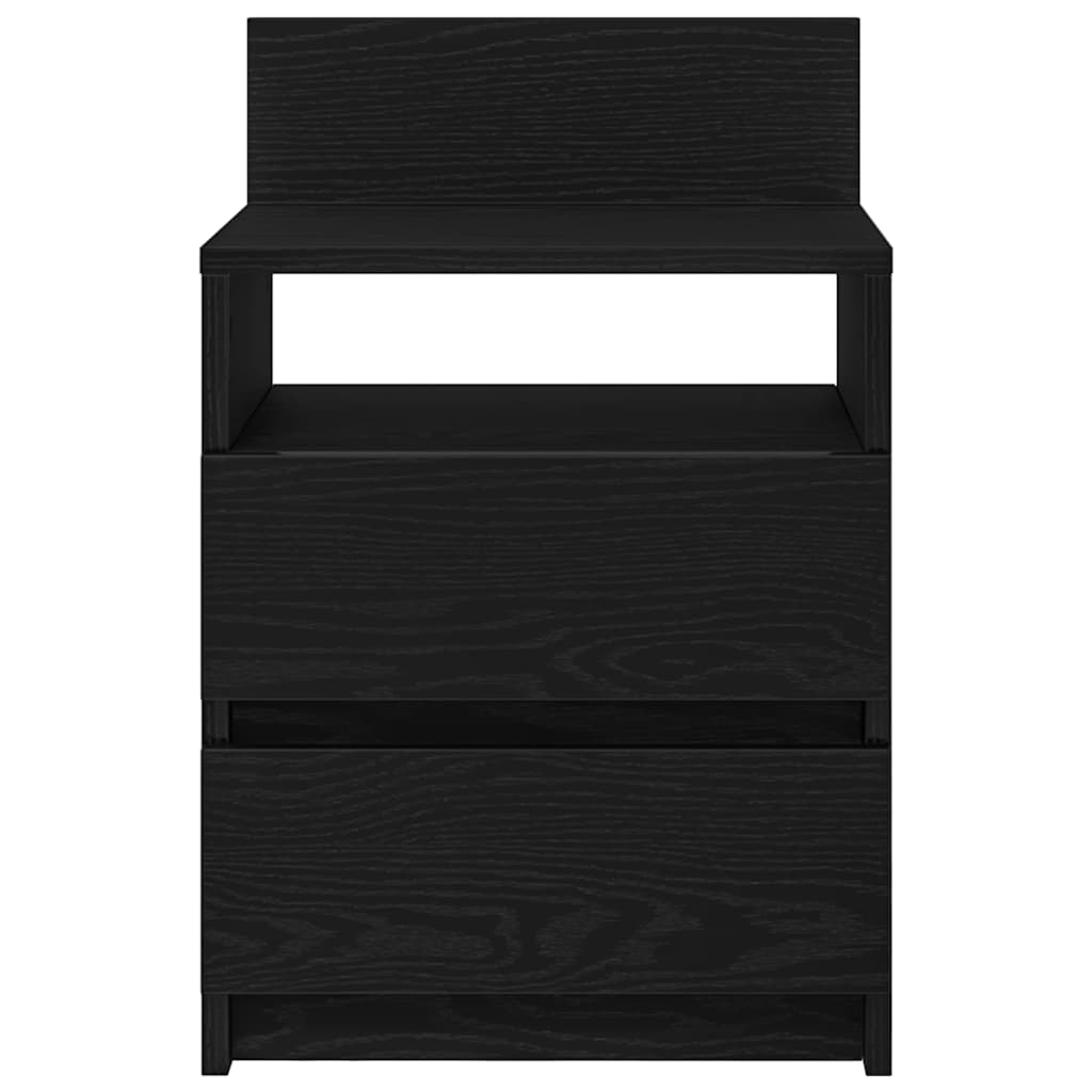 sengeborde 2 stk. med 2 skuffer 40x33x60 cm sort