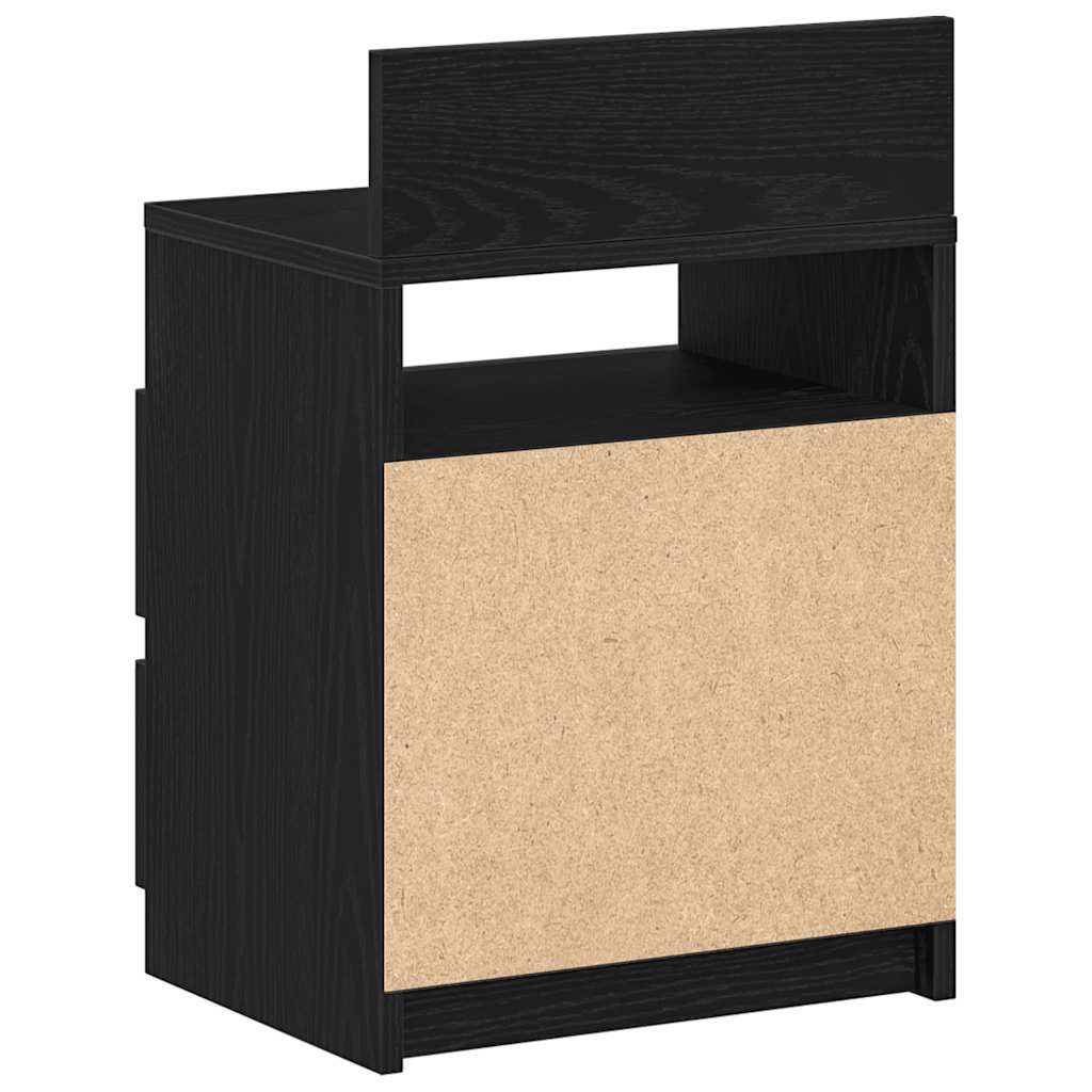 sengeborde 2 stk. med 2 skuffer 40x33x60 cm sort