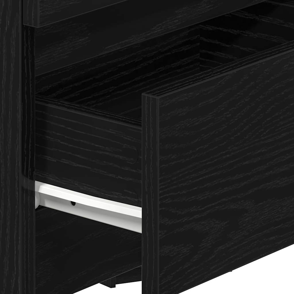 sengeborde 2 stk. med 2 skuffer 40x33x60 cm sort