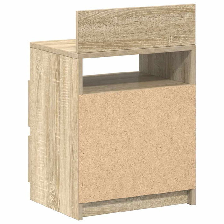 sengeborde 2 stk. med 2 skuffer 40x33x60 cm sonoma-eg