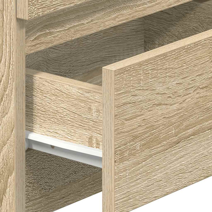 sengeborde 2 stk. med 2 skuffer 40x33x60 cm sonoma-eg