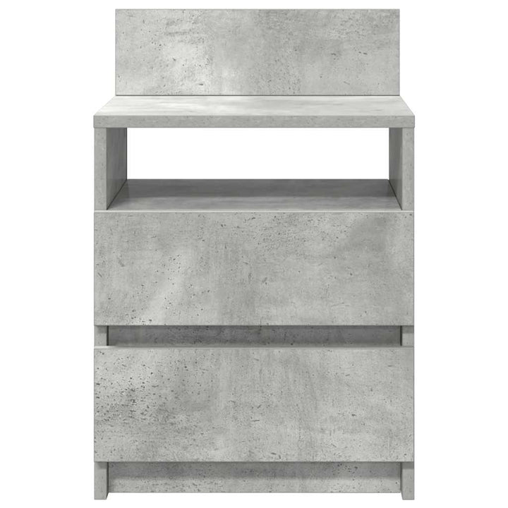sengebord med 2 skuffer 40x33x60 cm betongrå