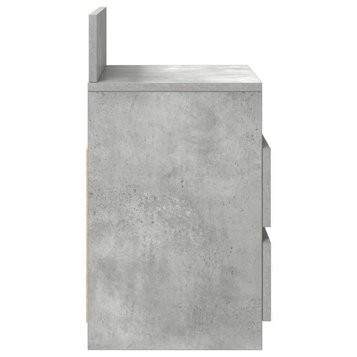 sengebord med 2 skuffer 40x33x60 cm betongrå