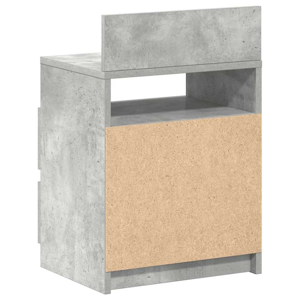 sengeborde 2 stk. med 2 skuffer 40x33x60 cm betongrå