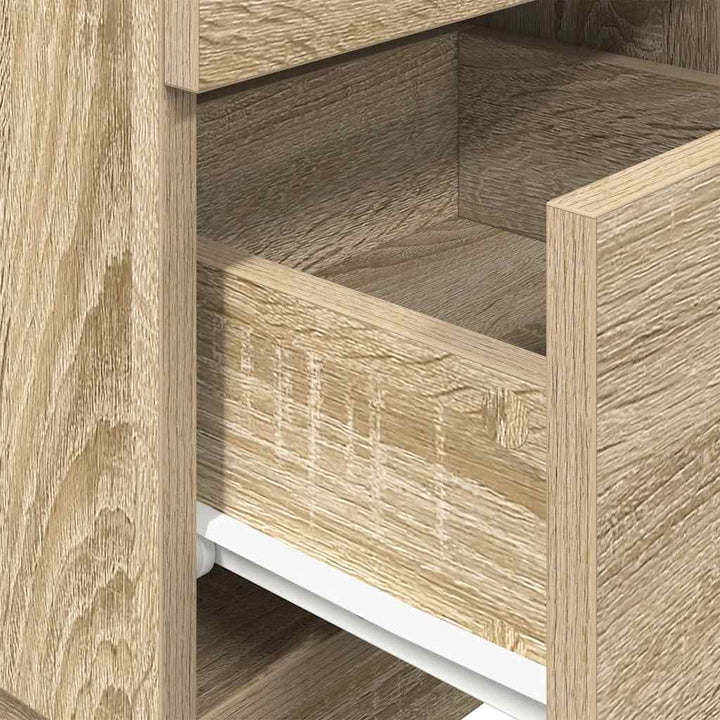 sengeborde 2 stk. med 2 skuffer 36x36x68 cm sonoma-eg