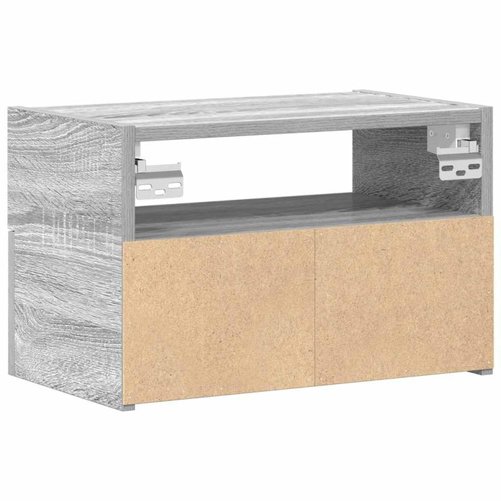 væghængt sengebord 45x26x28,5 cm grå sonoma-eg