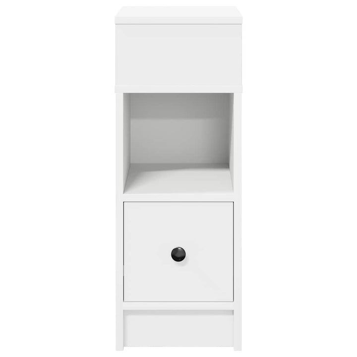 sengebord med skuffe 25x31x66 cm hvid