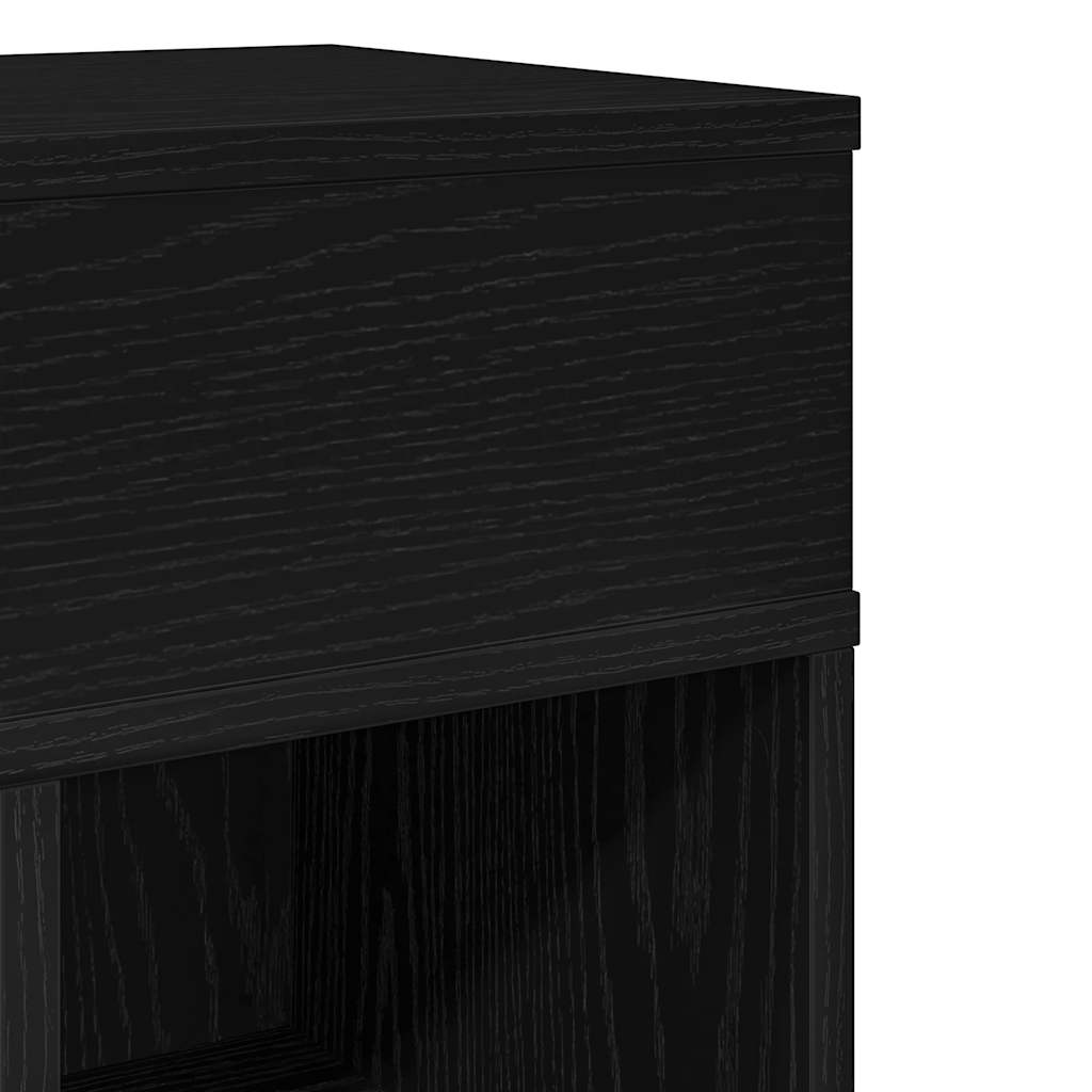 sengebord med skuffe 25x31x66 cm sort