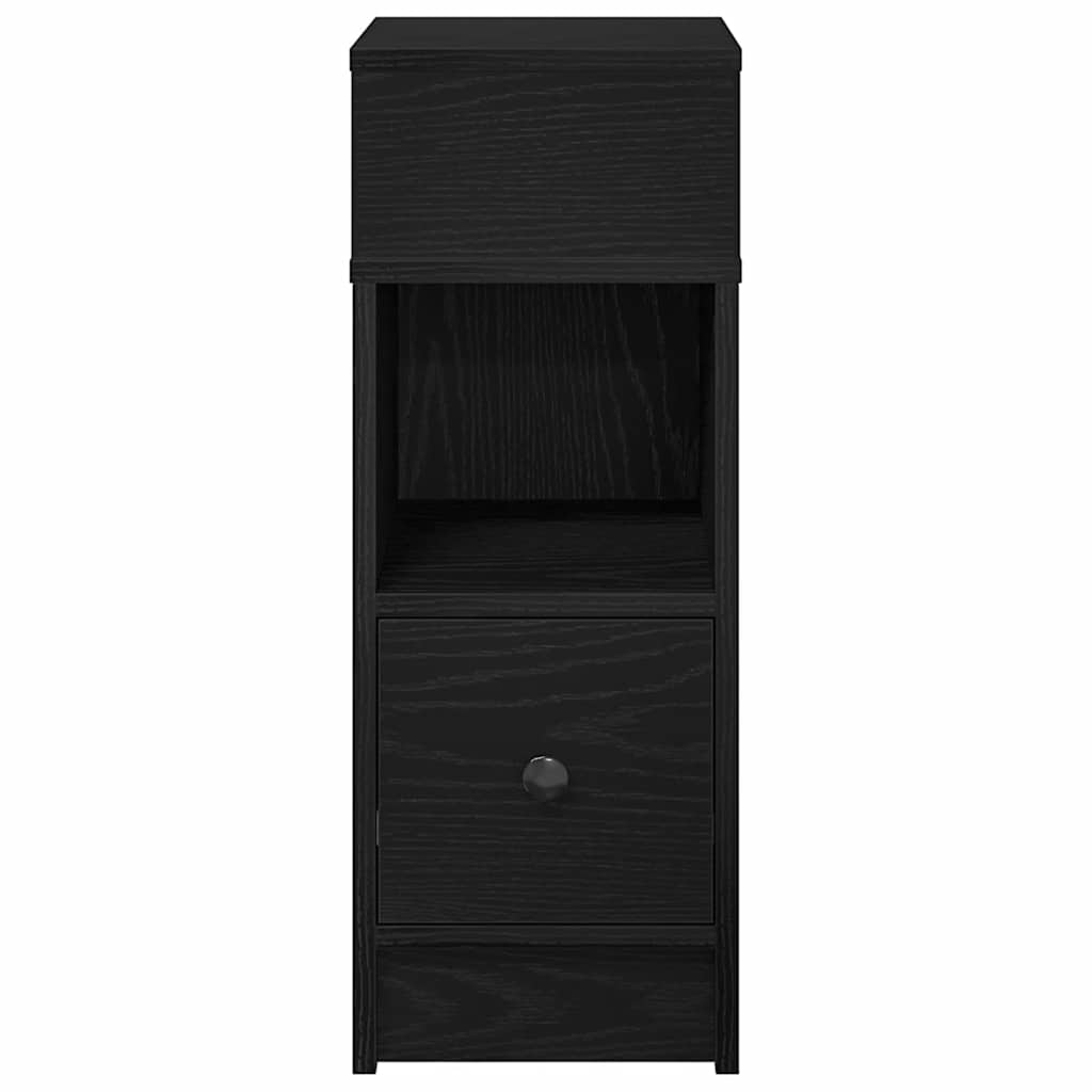 sengeborde 2 stk. med skuffe 25x31x66 cm sort
