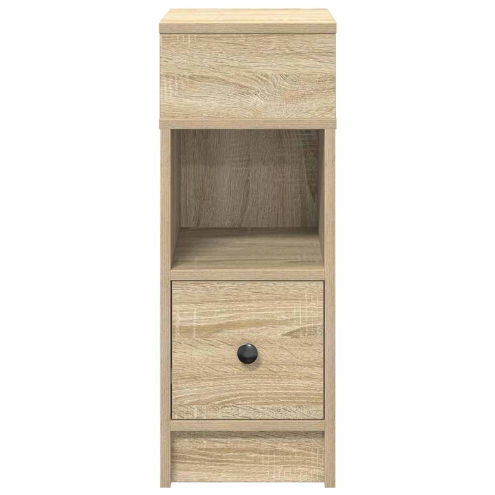 sengebord med skuffe 25x31x66 cm sonoma-eg