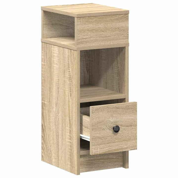 sengebord med skuffe 25x31x66 cm sonoma-eg