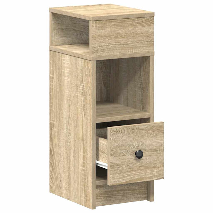 sengeborde 2 stk. med skuffe 25x31x66 cm sonoma-eg